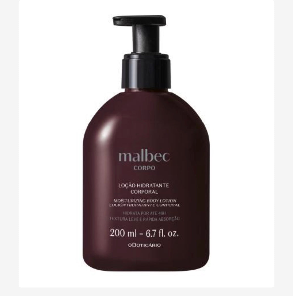 O Boticário – Malbec Corpo Loção Hidratante Corporal 200ml